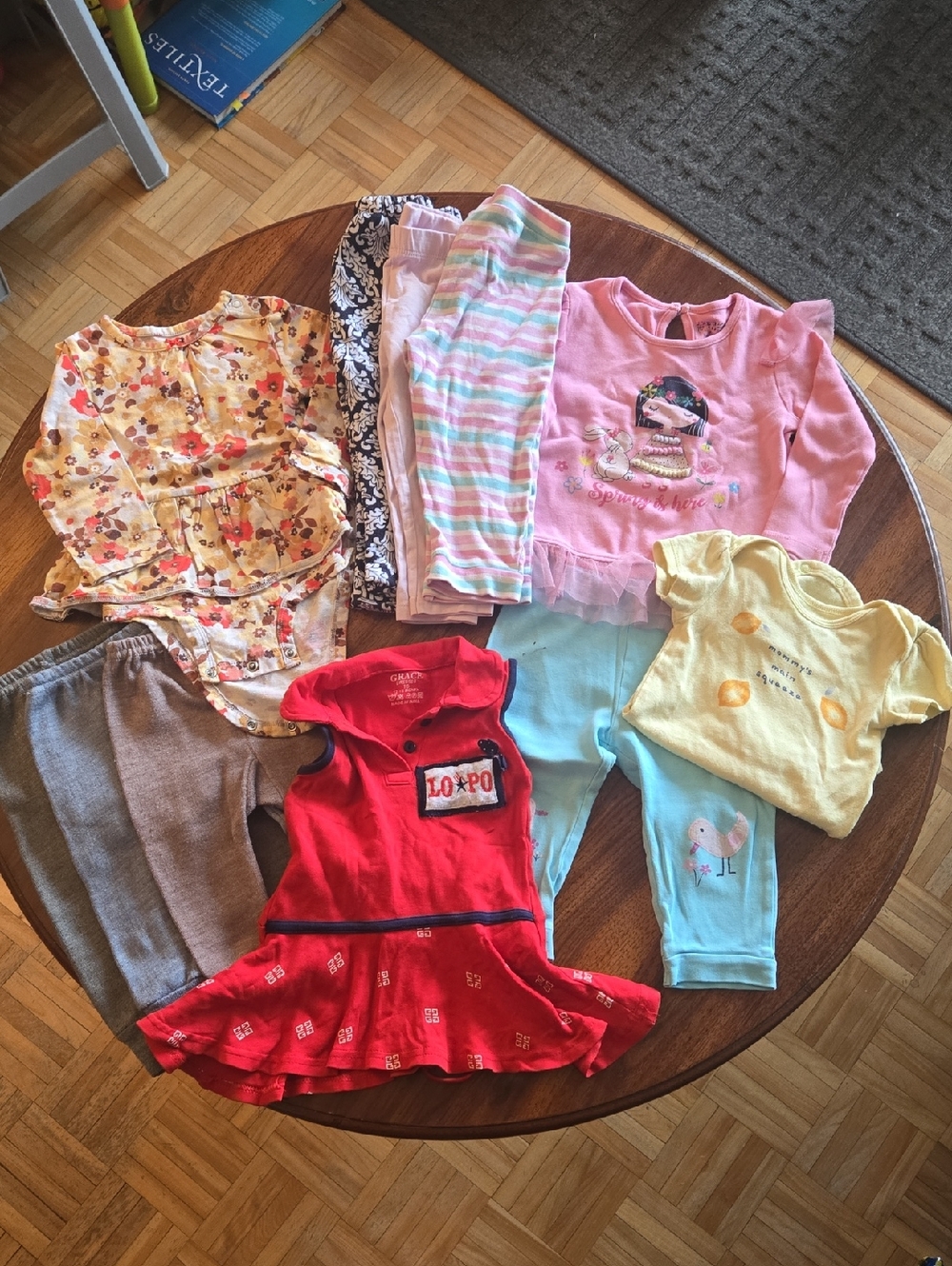 Mixed Baby Girls Clothing Bundle - Multicolor (Pink, Red, Yellow, Blue) 12-18M